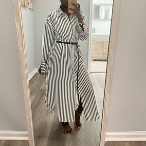 Long sleeve oversized shirt dress